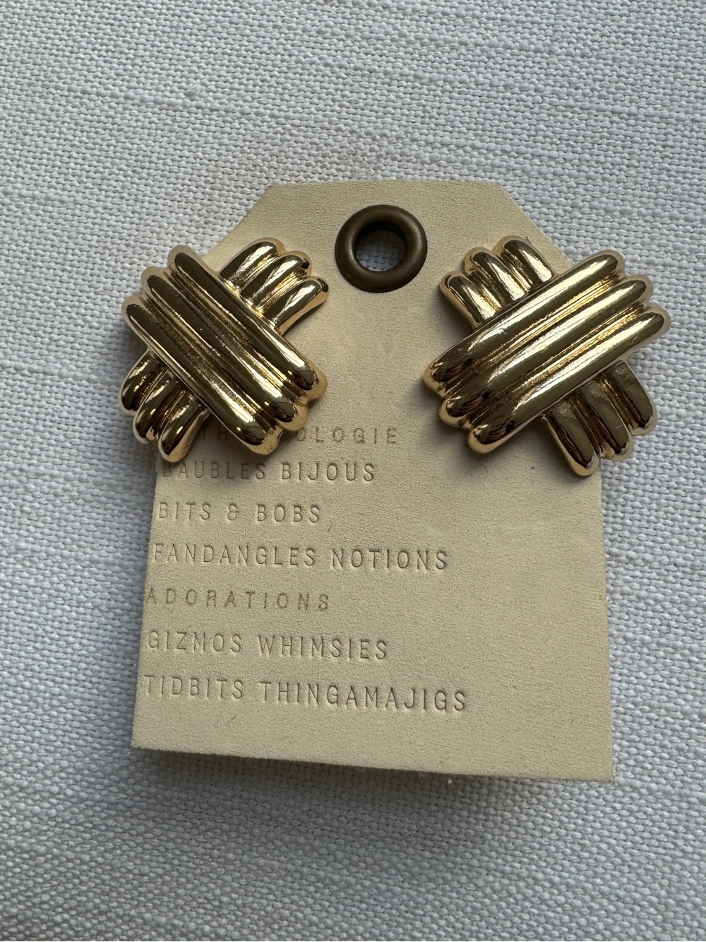 Gold Twist Anthropologie Stud Earrings
